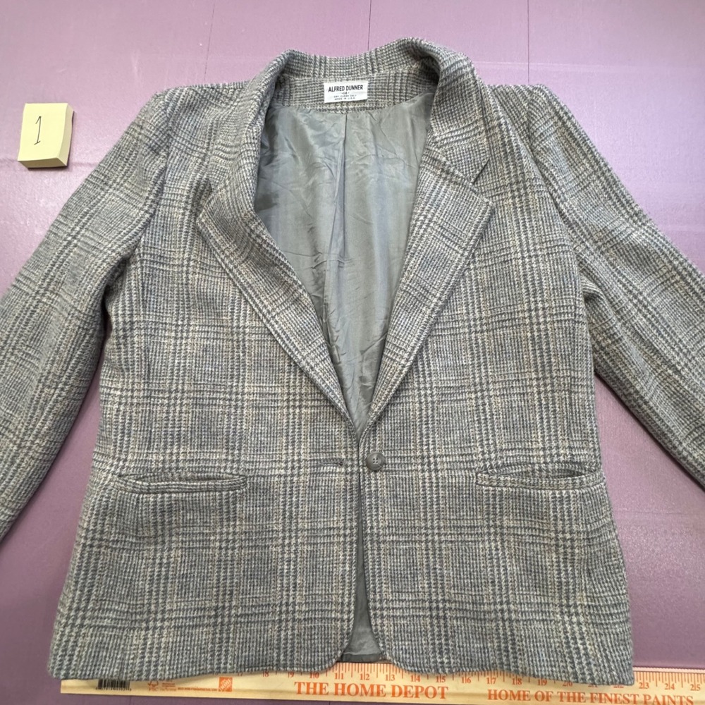 Alfred Dunner Women Plaid Blazer Size 14 Wool Blend Classic Professional Office - Picture 11 of 11